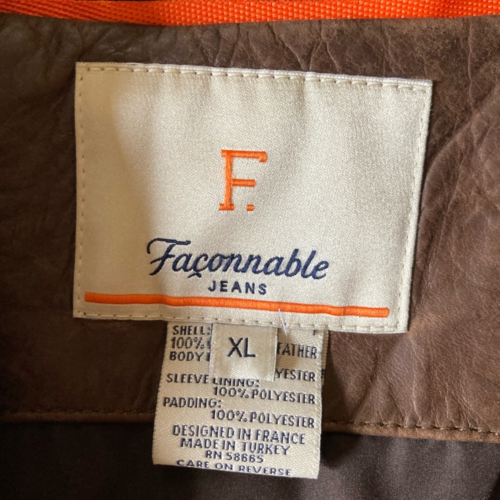 Faconnable Brown 100% Leather Jacket - image 2
